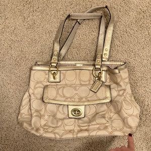 VINTAGE COACH shimmer gold coach purse tote shoulder bag y2k style